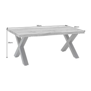 Table basse RIVET grise 90cm dimensions