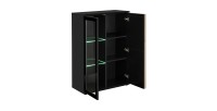 Vitrine basse design collection DEAN – 2 portes avec éclairage LED intégré