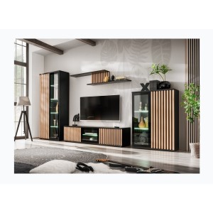 Vitrine basse design collection DEAN – 2 portes avec éclairage LED intégré