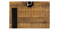 Table basse LODEN 100 cm bois massif de manguier et métal noir – design industriel