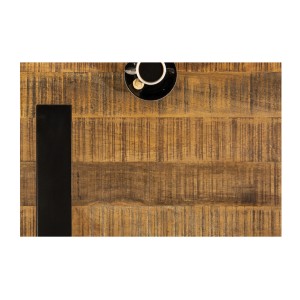 Table basse LODEN 100 cm bois massif de manguier et métal noir – design industriel