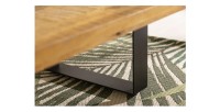 Table basse LODEN 100 cm bois massif de manguier et métal noir – design industriel