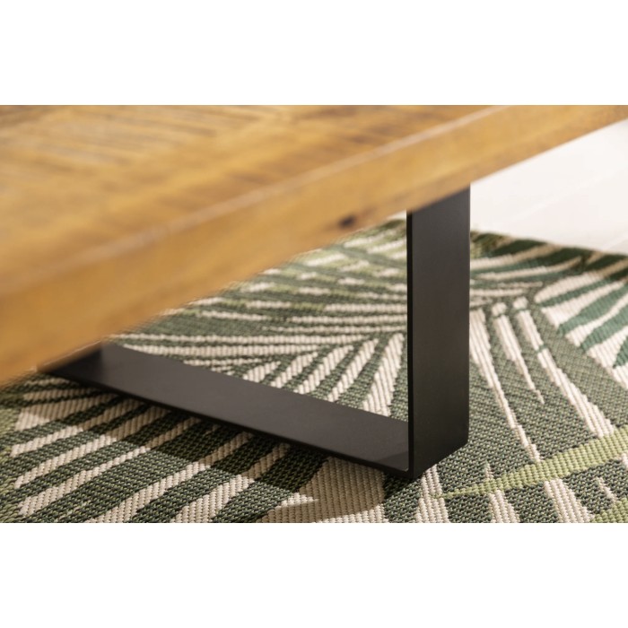 Zoom sur la tranche du plateau de la table basse LODEN 100cm