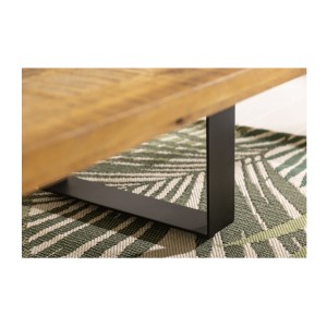 Table basse LODEN 100 cm bois massif de manguier et métal noir – design industriel
