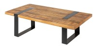 Table basse LODEN 100 cm bois massif de manguier et métal noir – design industriel