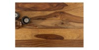 Table basse LODEN 100 cm en bois massif de Sheesham et métal noir – style industriel