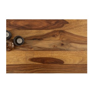 Table basse LODEN 100 cm en bois massif de Sheesham et métal noir – style industriel