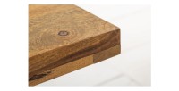 Table basse LODEN 100 cm en bois massif de Sheesham et métal noir – style industriel