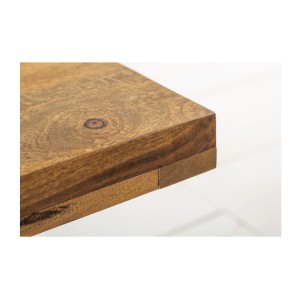 Table basse LODEN 100 cm en bois massif de Sheesham et métal noir – style industriel