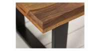 Table basse LODEN 100 cm en bois massif de Sheesham et métal noir – style industriel