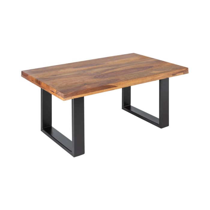 Table basse LODEN 100cm en bois de Sheesham avec pieds en U