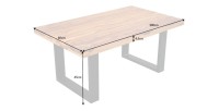 Table basse LODEN 100 cm en bois massif de Sheesham et métal noir – style industriel