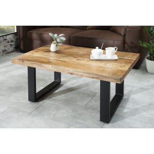 Table de salle à manger 100cm en bois de manguier mise en situation