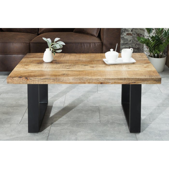 Table de salle à manger 100cm en bois de manguier vue de face