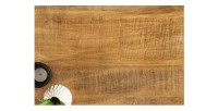 Table basse LODEN 60 cm en bois massif de manguier et métal noir – style industriel