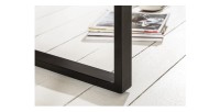 Table basse LODEN 60 cm en bois massif de manguier et métal noir – style industriel