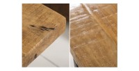 Table basse LODEN 60 cm en bois massif de manguier et métal noir – style industriel
