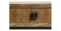 Table basse LODEN 100 cm en bois massif de manguier avec rangements et métal noir – style industriel