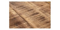 Table basse carrée LODEN 70 cm en bois massif de manguier avec coffre et 4 tiroirs – style industriel