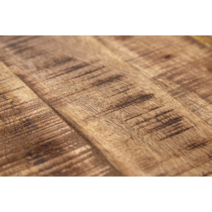 Quadratischer Couchtisch LODEN 70 cm aus massivem Mangoholz mit Truhe und 4 Schubladen – Industriestil