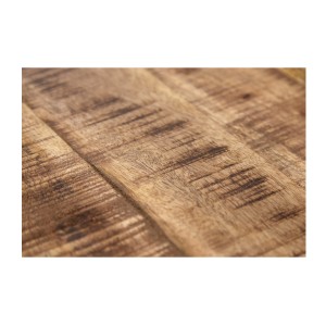Table basse carrée LODEN 70 cm en bois massif de manguier avec coffre et 4 tiroirs – style industriel