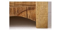 Table basse carrée LODEN 70 cm en bois massif de manguier avec coffre et 4 tiroirs – style industriel