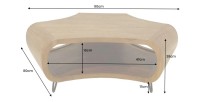 Table basse NERA 90 cm en bois massif d'acacia avec niche et pieds métal noir – style rétro industriel