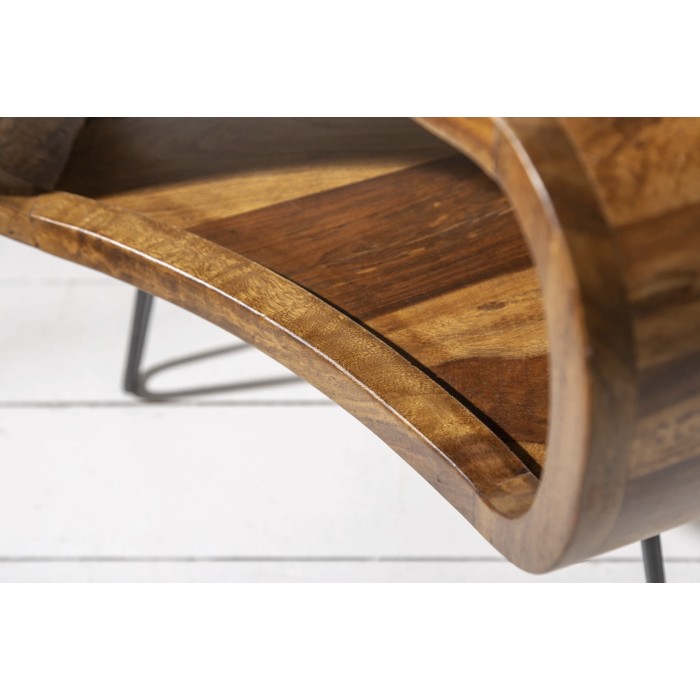 Zoom sur la niche de la table basse NERA 70cm en bois de Sheesham
