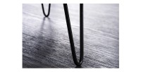 Table basse NERA 70 cm en bois massif d'acacia avec niche et pieds métal noir – style rétro industriel