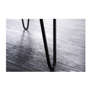 Table basse NERA 70 cm en bois massif d'acacia avec niche et pieds métal noir – style rétro industriel