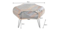 Table basse NERA 70cm en bois vieilli dimensions