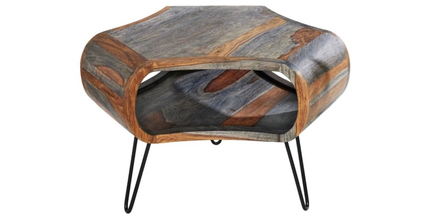 Table basse NERA 70cm en bois vieilli