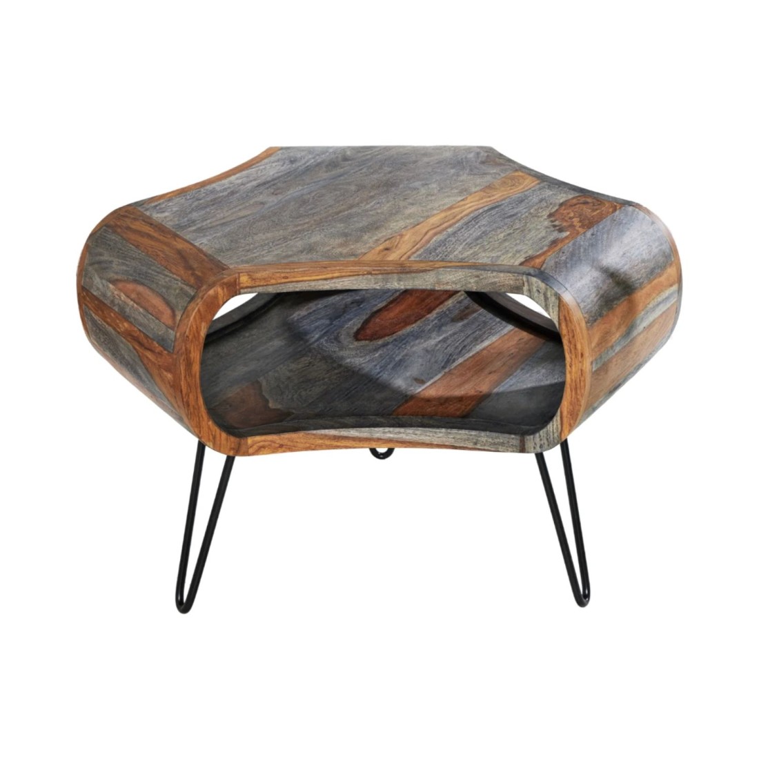 Table basse NERA 70cm en bois vieilli