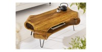 Table basse NERA 100cm en bois de Sheesham vue de haut