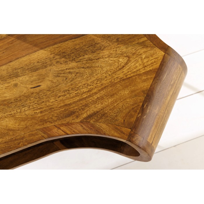 Zoom sur la texture du plateau de la table basse NERA 100cm en bois de Sheesham