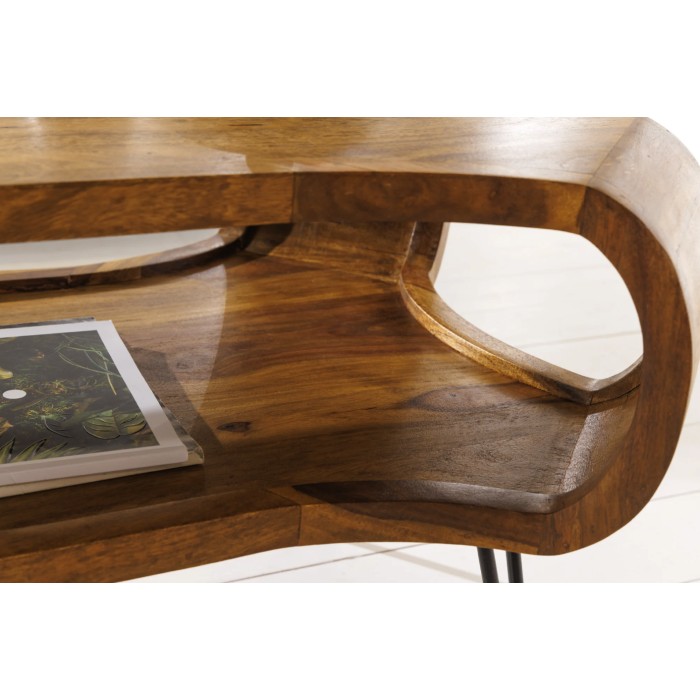 Zoom sur la niche de la table basse NERA 100cm en bois de Sheesham