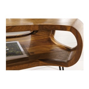 Zoom sur la niche de la table basse NERA 100cm en bois de Sheesham