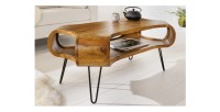 Table basse NERA 100cm en bois de Sheesham mise en situation