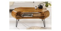 Table basse NERA 100cm en bois de Sheesham vue de face
