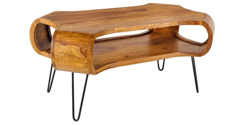 Table basse NERA 100cm en bois de Sheesham