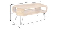 Table basse NERA 100cm en bois de Sheesham dimensions