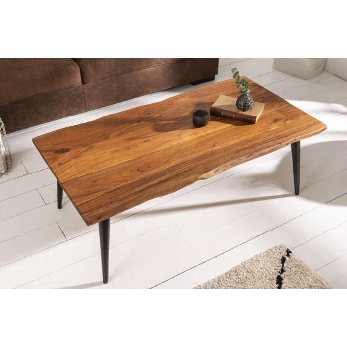 Table basse NERA 110cm bois d'acacia vue de haut