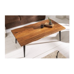 Table basse NERA 110cm bois d'acacia vue de haut
