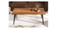 Table basse NERA 110cm bois d'acacia vue de face