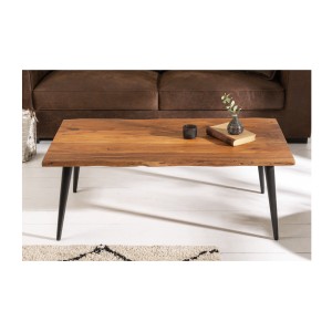 Table basse NERA 110cm bois d'acacia vue de face