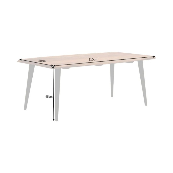 Table basse NERA 110cm bois d'acacia dimensions
