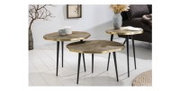 Tables basses gigognes NERA dorées vues de face