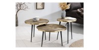 Tables basses gigognes NERA dorées mises en situation