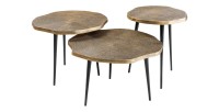 Tables basses gigognes NERA dorées