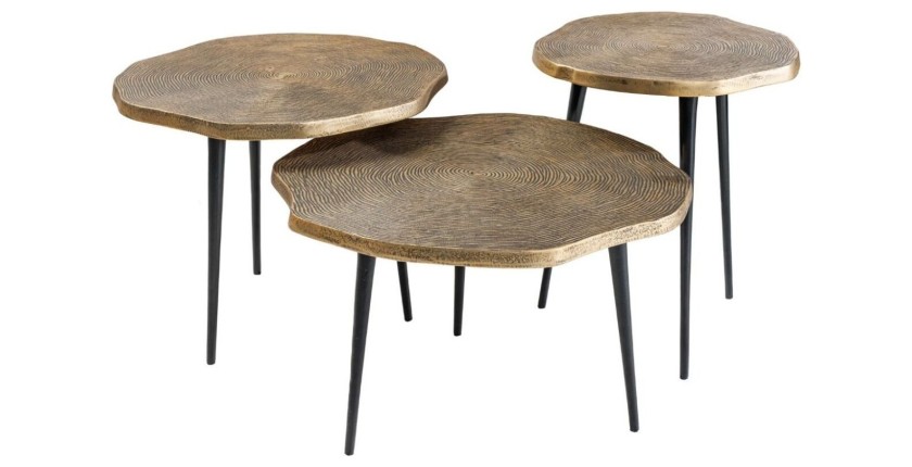 Tables basses gigognes NERA dorées